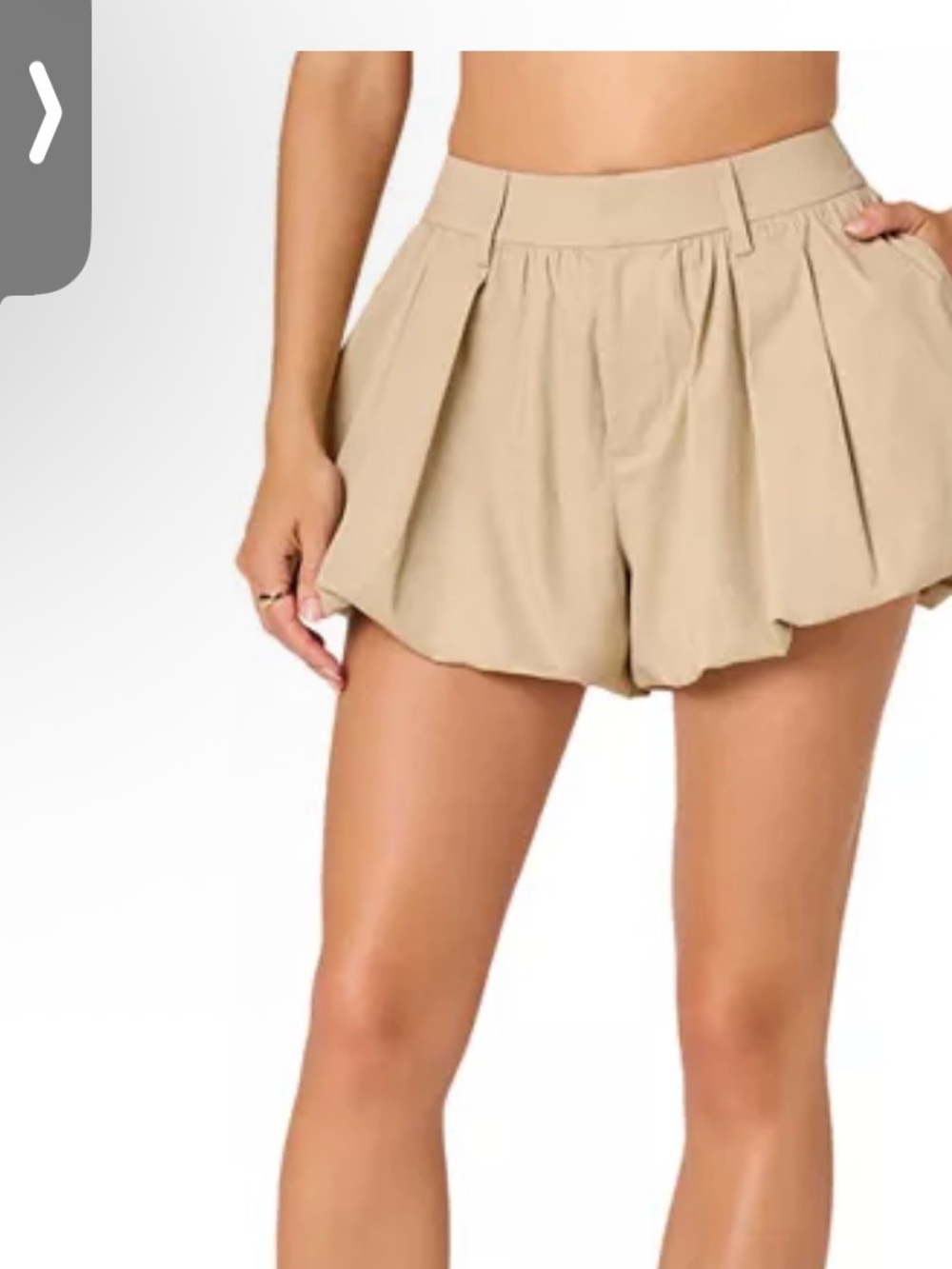 AFRM WHITE Bubble hem cotton shorts - Picture 1 of 5